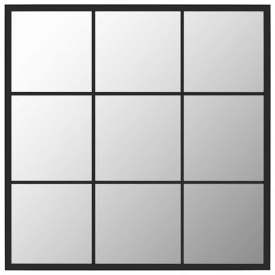 vidaXL Wall Mirror Black 23.6"x23.6" Metal Image 1