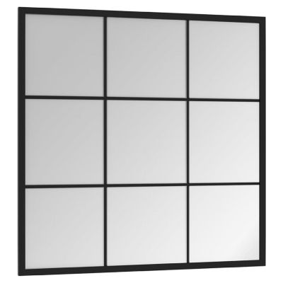 vidaXL Wall Mirror Black 23.6"x23.6" Metal Image 2