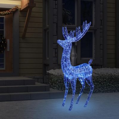 vidaXL XXL Acrylic Christmas Reindeer 250 LED 6 ft Blue Image 3