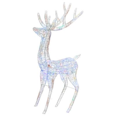 vidaXL XXL Acrylic Christmas Reindeer 250 LED 6 ft Colorful Image 1