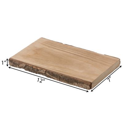 Vintiquewise 12" Rustic Natural Tree Log Wooden Rectangular Shape Serving Tray Cutting Board Image 3