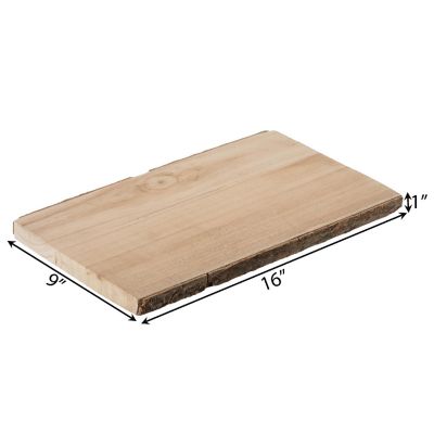 Vintiquewise 16" Rustic Natural Tree Log Wooden Rectangular Shape Serving Tray Cutting Board Image 3