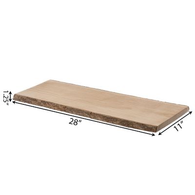 Vintiquewise 28"" Rustic Natural Tree Log Wooden Rectangular Shape Serving Tray Cutting Board Image 3