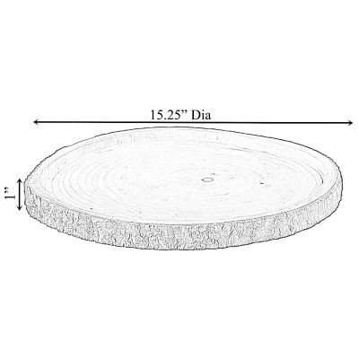 Vintiquewise Natural Wooden Bark Round Slice 16 inch Tray, Rustic Table Charger Centerpiece Image 3