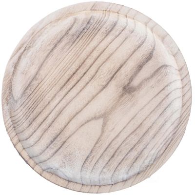 Vintiquewise Vintage Raw Wood Charger Round Display Tray Image 3