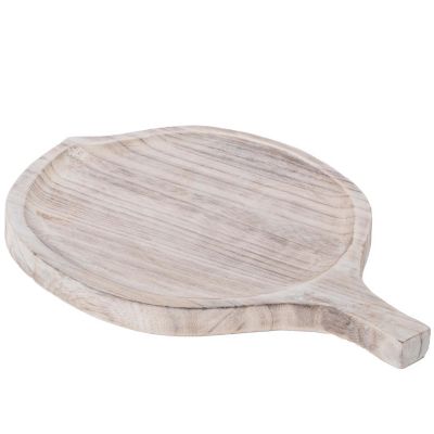 Vintiquewise Wooden Leaf Shape Serving Tray Display Platter Image 2