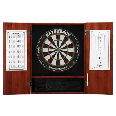 Viper Razorback Sisal Dartboard and Metropolitan Cinnamon Cabinet Image 1