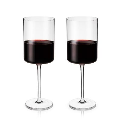 Viski Laurel Wine Glasses, Crystal Stemmed Tumblers, Clear, 18 Oz - Set of 2 Image 1