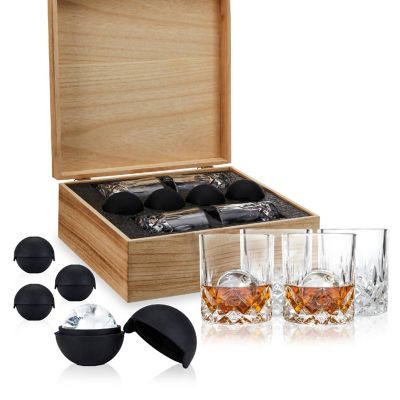 Viski Liquor Glass and Ice Sphere Box, 9 Oz Set of 8 Image 1