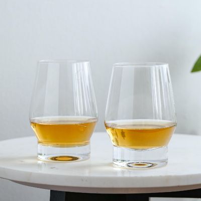 Viski Whiskey Glasses with Heavy Footed Base Clear 18.5 Oz, Set of 2 Image 1
