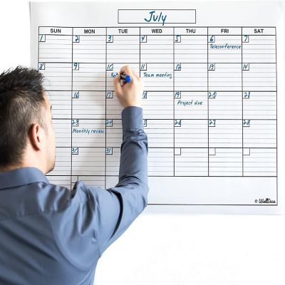 WallDeca Jumbo Large Dry Erase Wall Monthly Calendar Planner Whiteboard (24 x 36 Inch) Image 1