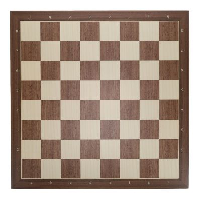 Walnut and Sycamore Wooden Chess Board with Algebraic Notation - 19.75 in. Image 1