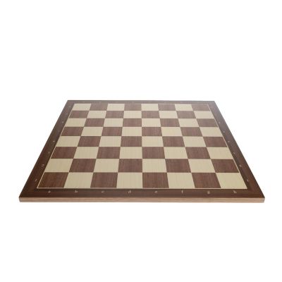 Walnut and Sycamore Wooden Chess Board with Algebraic Notation - 19.75 in. Image 2