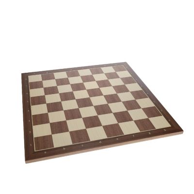 Walnut and Sycamore Wooden Chess Board with Algebraic Notation - 21.25 in. Image 1