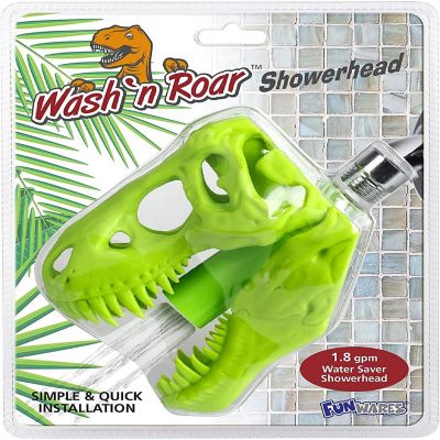 Wash N Roar Sculpted T-Rex Skull Shower Head  Lime Green Image 1