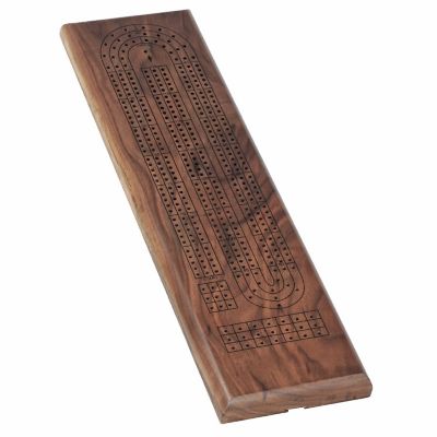 WE Games Classic Cribbage Set - Solid Wood Continuous 3 Track Board with Metal Pegs Image 1