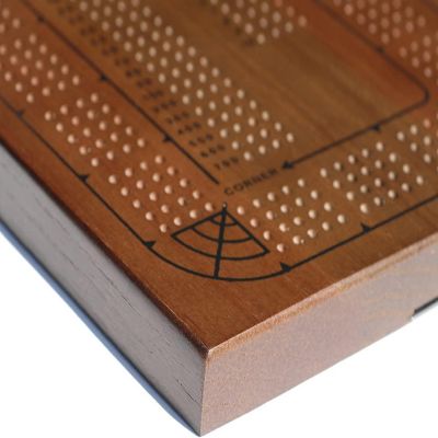 WE Games Classic Solid Wood, 4 Track Cribbage Board Image 2