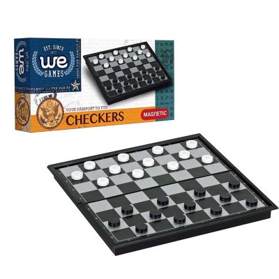WE Games Foldable Travel Magnetic Checkers Set Image 1