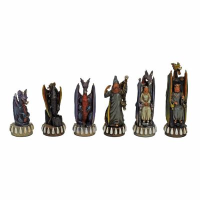 WE Games Hand Painted Dragon Themed Chess Pieces with 4.7 in. King. Image 1