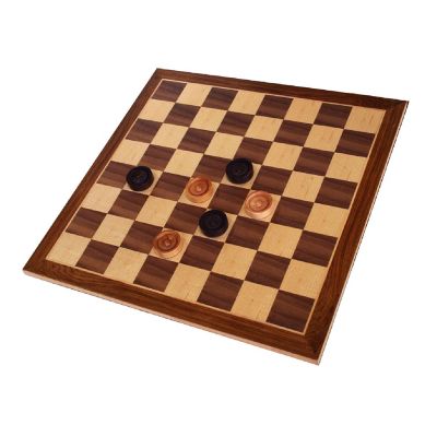 WE Games Old School Brown and Natural Wooden Checkers Set -11.75 in. Image 1