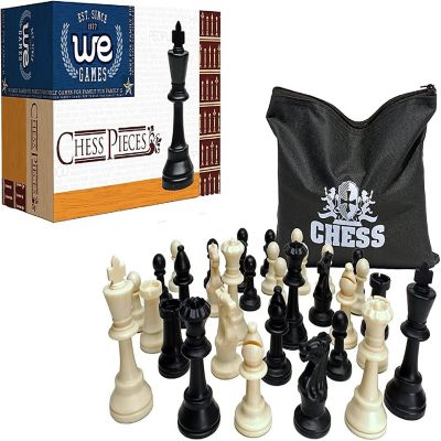 WE Games Plastic Staunton Tournament Chess Pieces, 3.75 in King Image 1