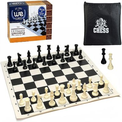 WE Games Tournament Chess Set, Silicone Board, Weighted Pieces 3.75 in King Image 1