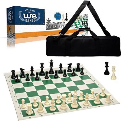 WE Games Weighted Tournament Chess Set, Board, Large Bag, Pieces 3.75 in. Image 1