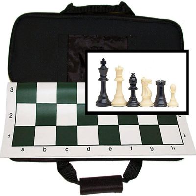 WE Games Weighted Tournament Chess Set, Board, Large Bag, Pieces 3.75 in. Image 1