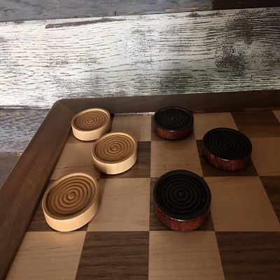 WE Games Wooden Checkers with Stackable Ridges Image 1