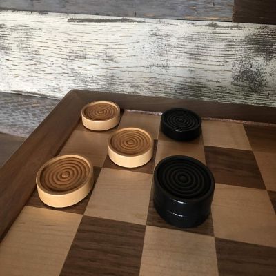 WE Games Wooden Checkers with Stackable Ridges Image 2