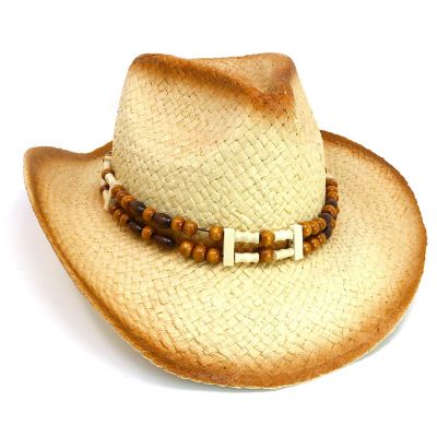 Western Straw Cowboy Hat - Straw Woven Cow Boy Hats Costume Accessories - 1 Piece Image 1