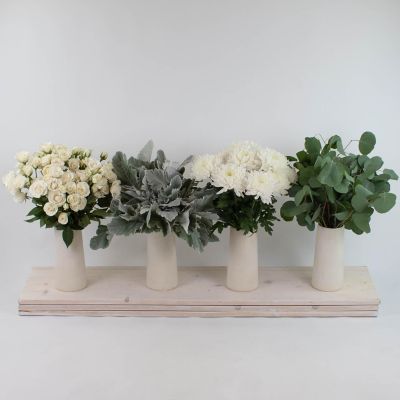 White and Sage Medium DIY Fresh Flower Pack Image 1