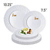 White Flair Plastic Dinnerware Value Set (36 Dinner Plates + 36 Salad Plates) Image 3