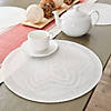 White Floral Woven Round Placemat Set/6 Image 2