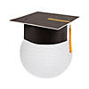White Hanging Paper Lantern with Graduation Cap Decorating Kit - 12 Pc. Image 1