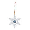 White Metal Snowflake With Bell Ornament (Set Of 12) 6.5"H Iron Image 1