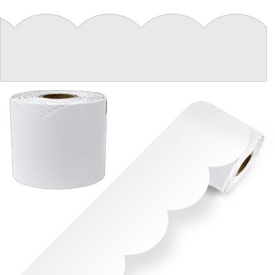 White Rolled Scalloped Bulletin Board Borders Image 1