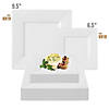 White Square Plastic Plates Dinnerware Value Set (120 Dinner Plates + 120 Salad Plates) Image 3