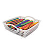 White Square Woven Storage Baskets with Handles - 6 Pc. Image 1