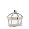 White Tapered Wood Lantern With Open Lid (Set Of 2) 9.5"L X 11"H, 12.25"L X 16"H Wood/Glass Image 2