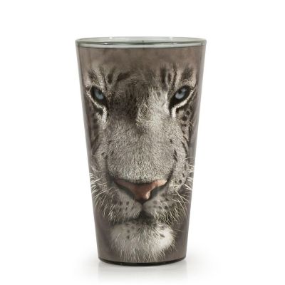 White Tiger Collectible Animal Print Glass  White Tiger 16-Ounce Pint Glass Image 1