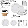 White Vintage Round Disposable Plastic Dinnerware Value Set (120 Settings) Image 2