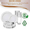 White Vintage Round Disposable Plastic Dinnerware Value Set (120 Settings) Image 3