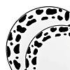 White with Black Dalmatian Spots Round Disposable Plastic Dinnerware Value Set (120 Dinner Plates + 120 Salad Plates) Image 1