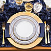 White with Blue and Gold Chord Rim Plastic Dinnerware Value Set (120 Settings) Image 4