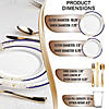White with Blue and Gold Harmony Rim Plastic Dinnerware Value Set (60 Settings) Image 1