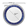 White with Blue and Silver Royal Rim Plastic Dinnerware Value Set (40 Dinner Plates + 40 Salad Plates) Image 2