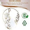 White with Gold Antique Floral Round Disposable Plastic Dinnerware Value Set (60 Settings) Image 3