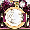 White with Gold Antique Floral Round Disposable Plastic Dinnerware Value Set (60 Settings) Image 4