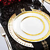 White with Gold Moonlight Round Disposable Plastic Dinnerware Value Set (20 Settings) Image 3